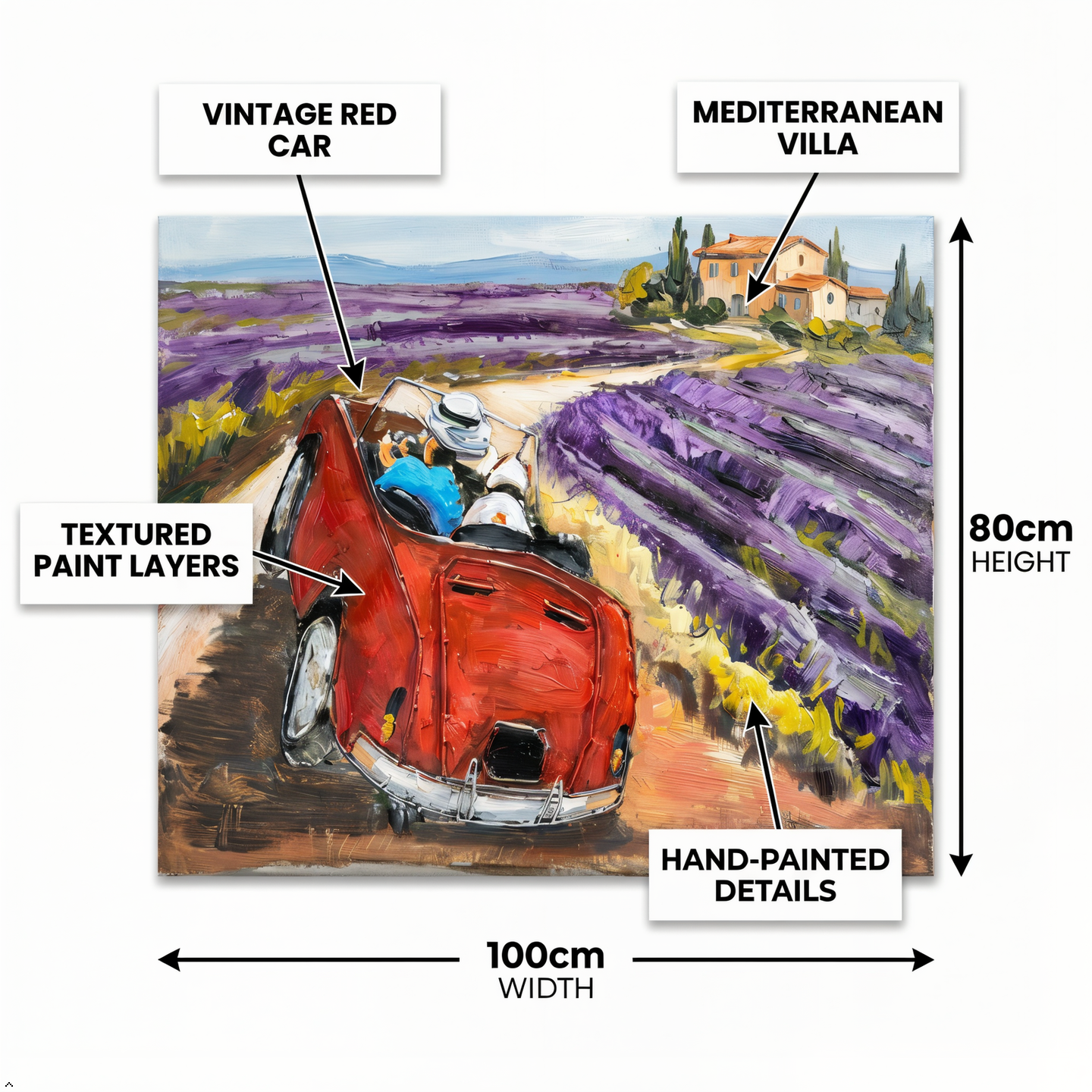 Lavender Fields Road Trip Metal Wall Art