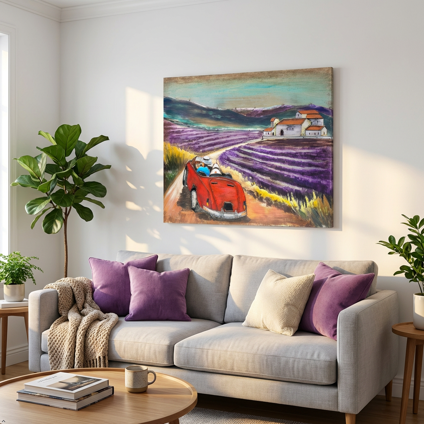 Lavender Fields Road Trip Metal Wall Art