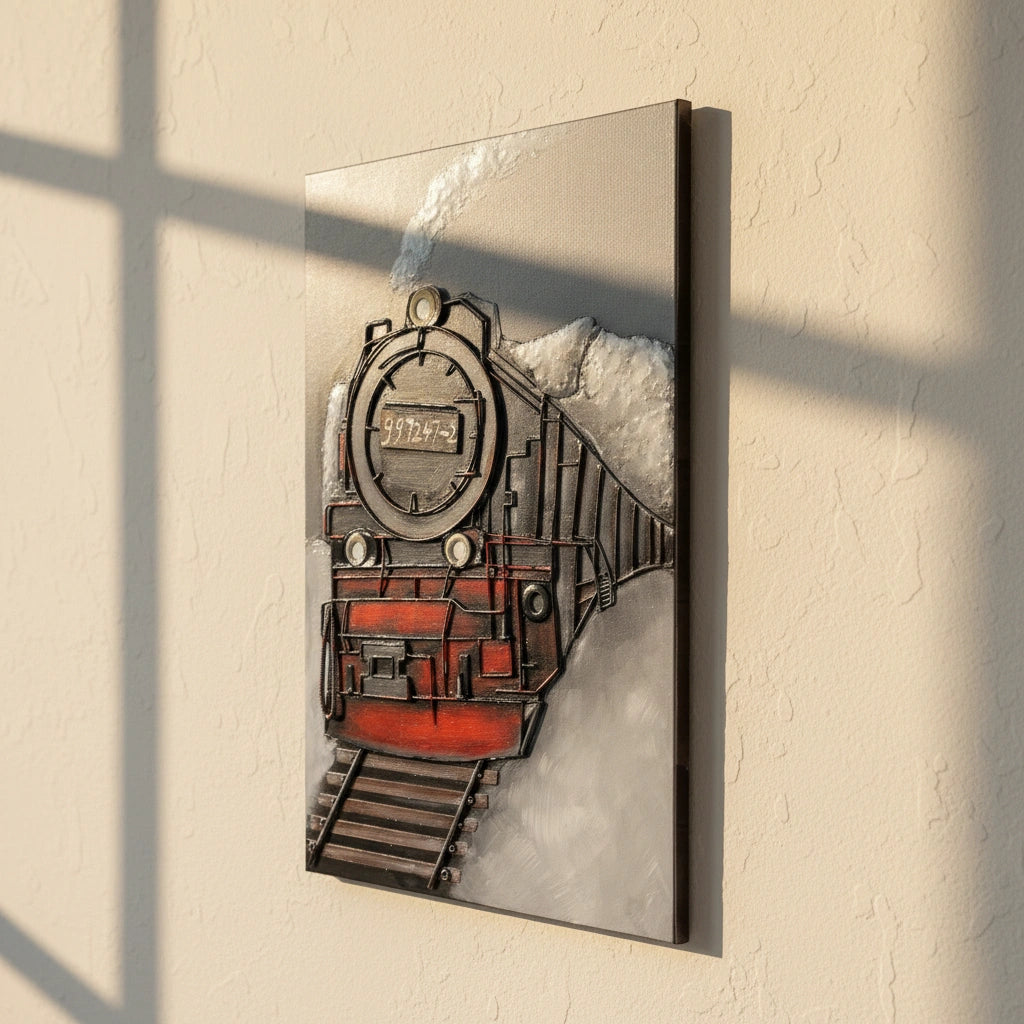 Elare Vintage Steam Locomotive 3D Metal Wall Art