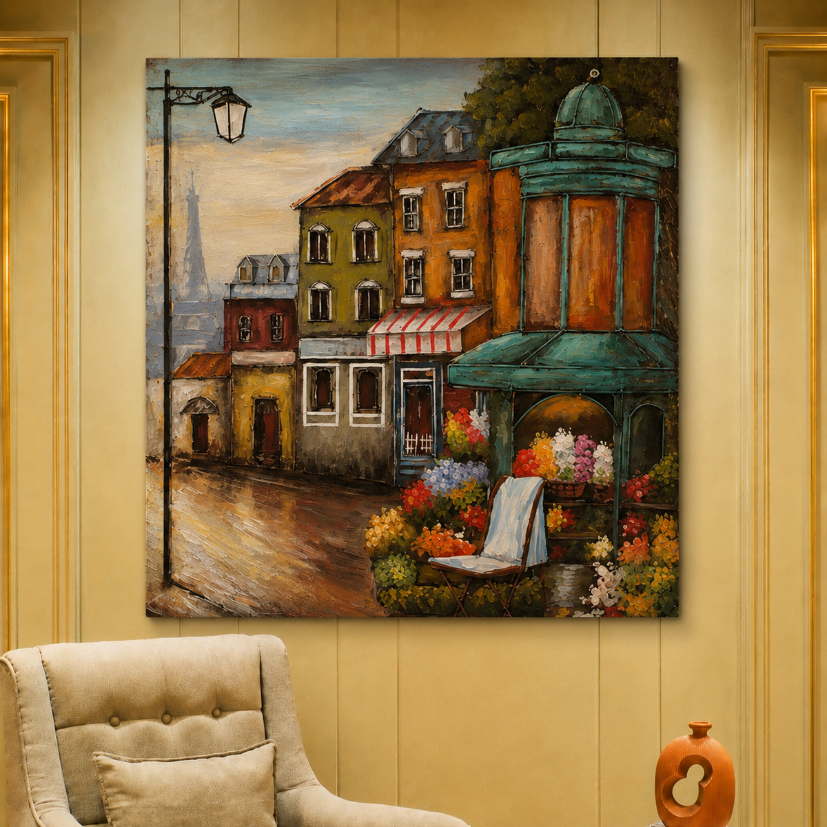 Parisian Flower Market Metal Wall Art
