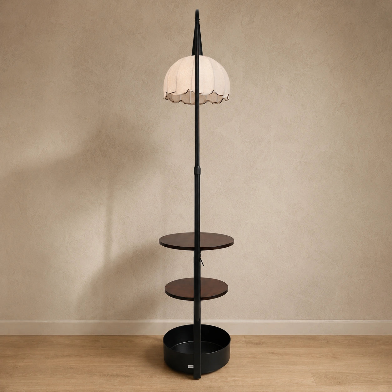 Elare Luxe Floor Lamp with Side Table & Storage Shelf