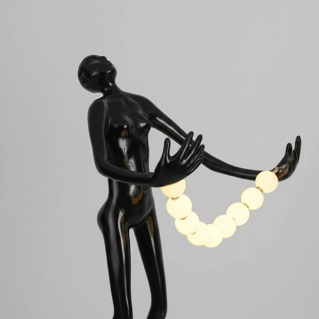 Noir Orbit Sculpture Floor Lamp