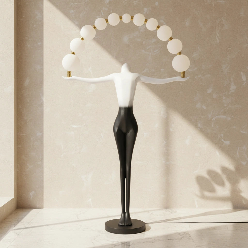 Modern Sculpture Floor Lamp with Globe Lights