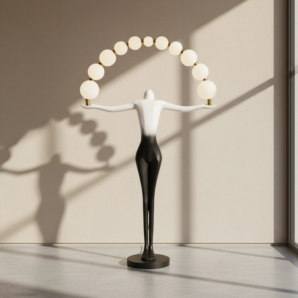Modern Sculpture Floor Lamp with Globe Lights