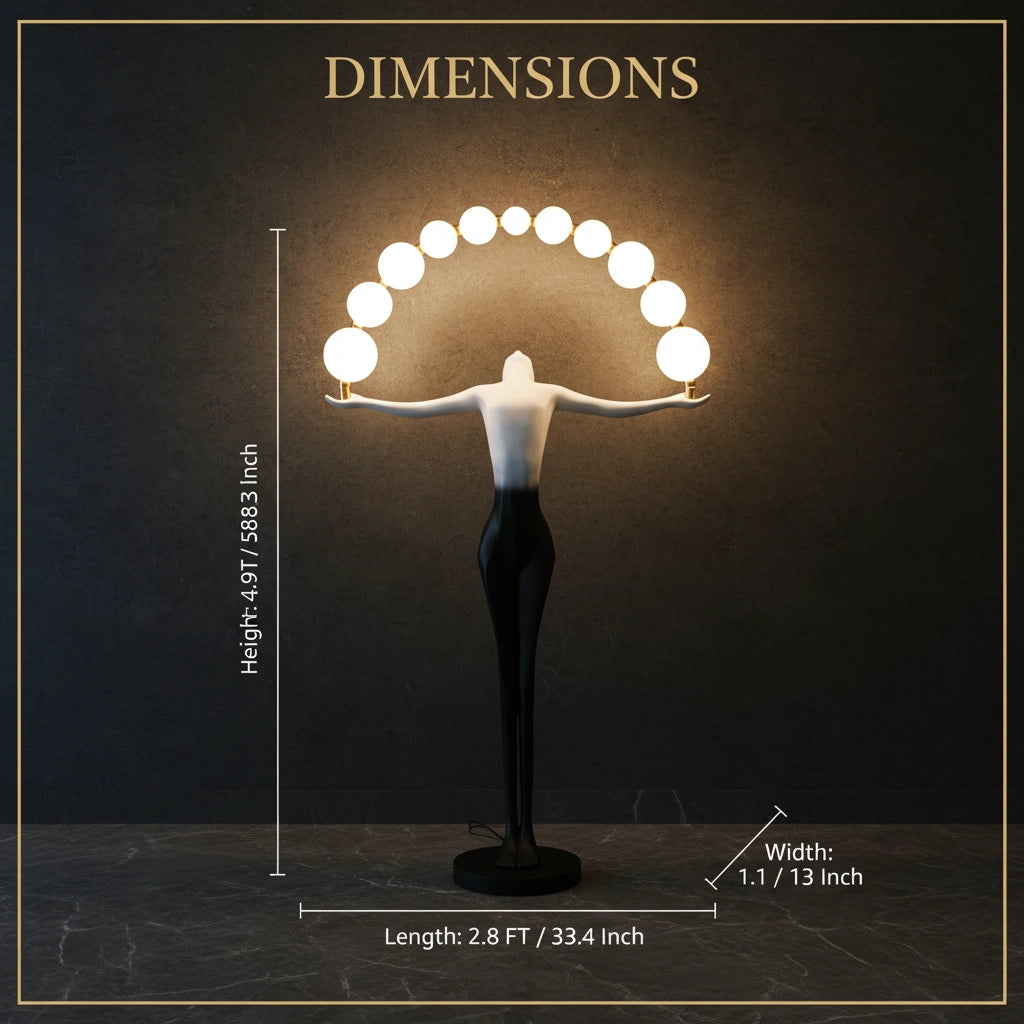 Modern Sculpture Floor Lamp with Globe Lights