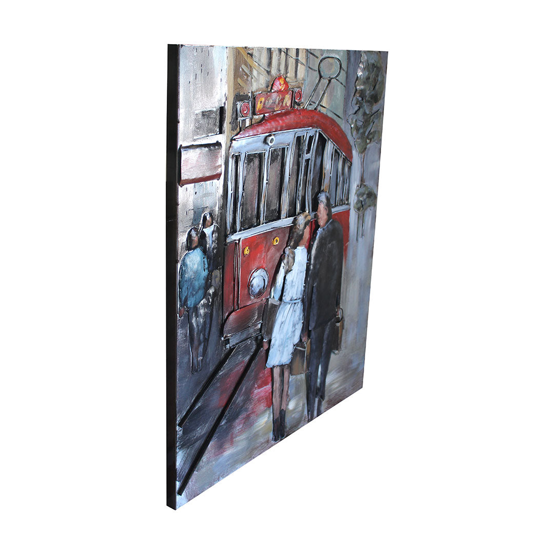 Vintage Red Race Car Metal Wall Art