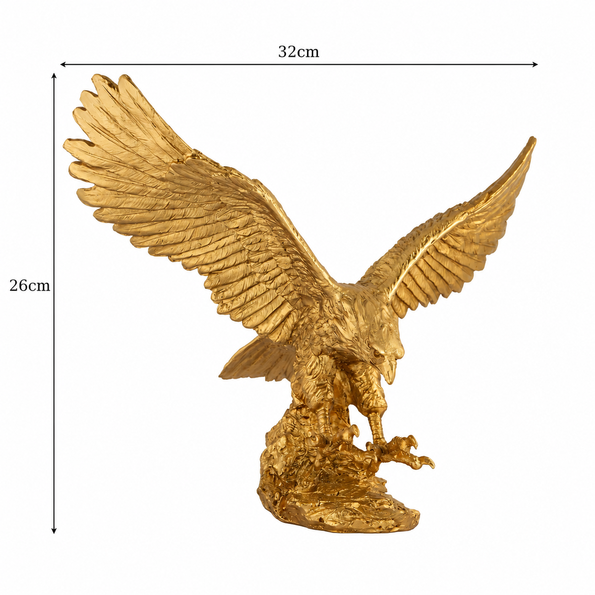 Golden Eagle with Open Wings Polyresin Showpiece