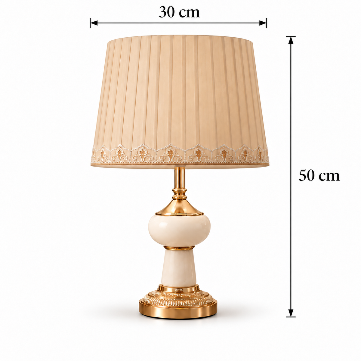 European Table Lamp with Satin Shade