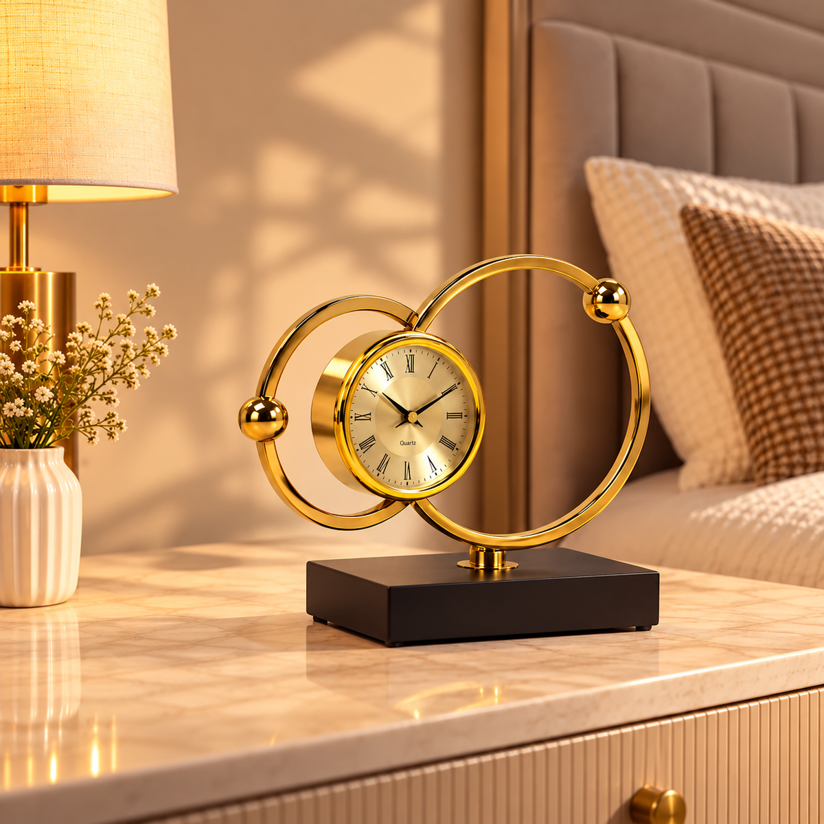 Dual ring desk clock