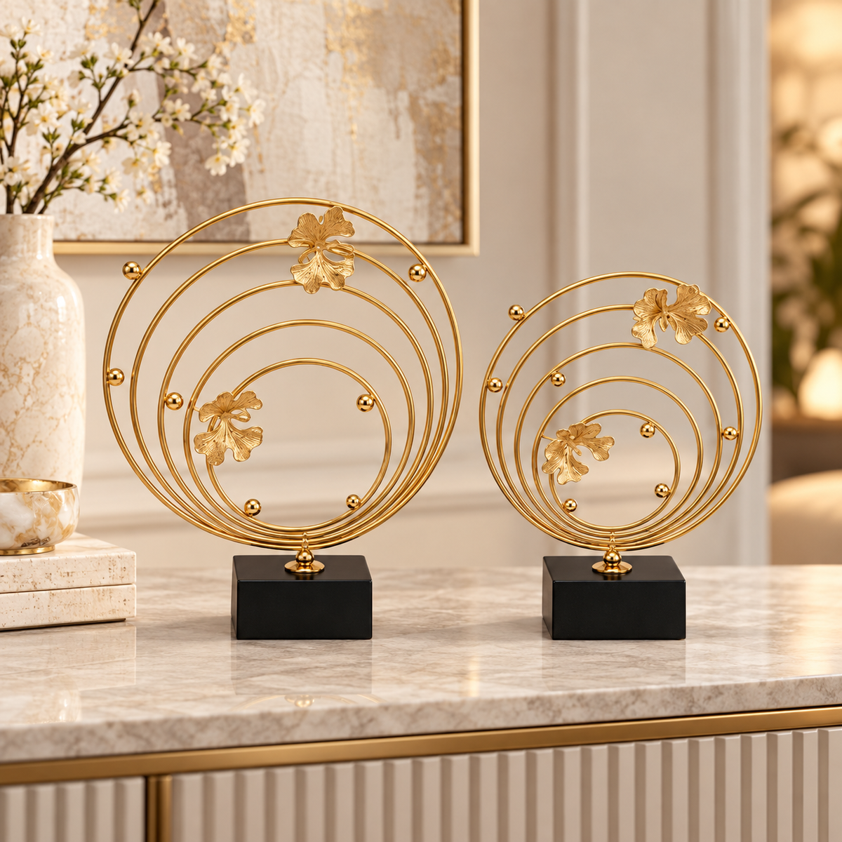 metal showpiece for table