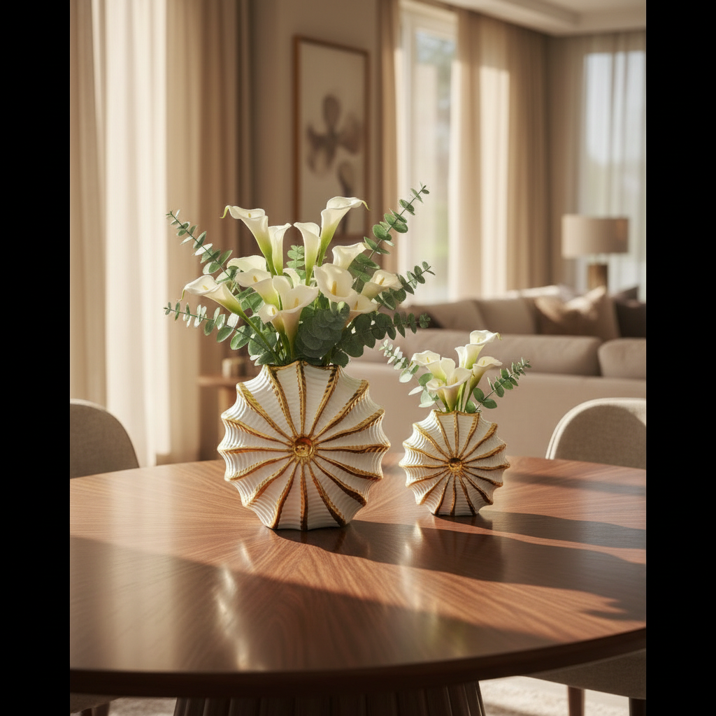 Shell Luxe Ceramic Vase Set