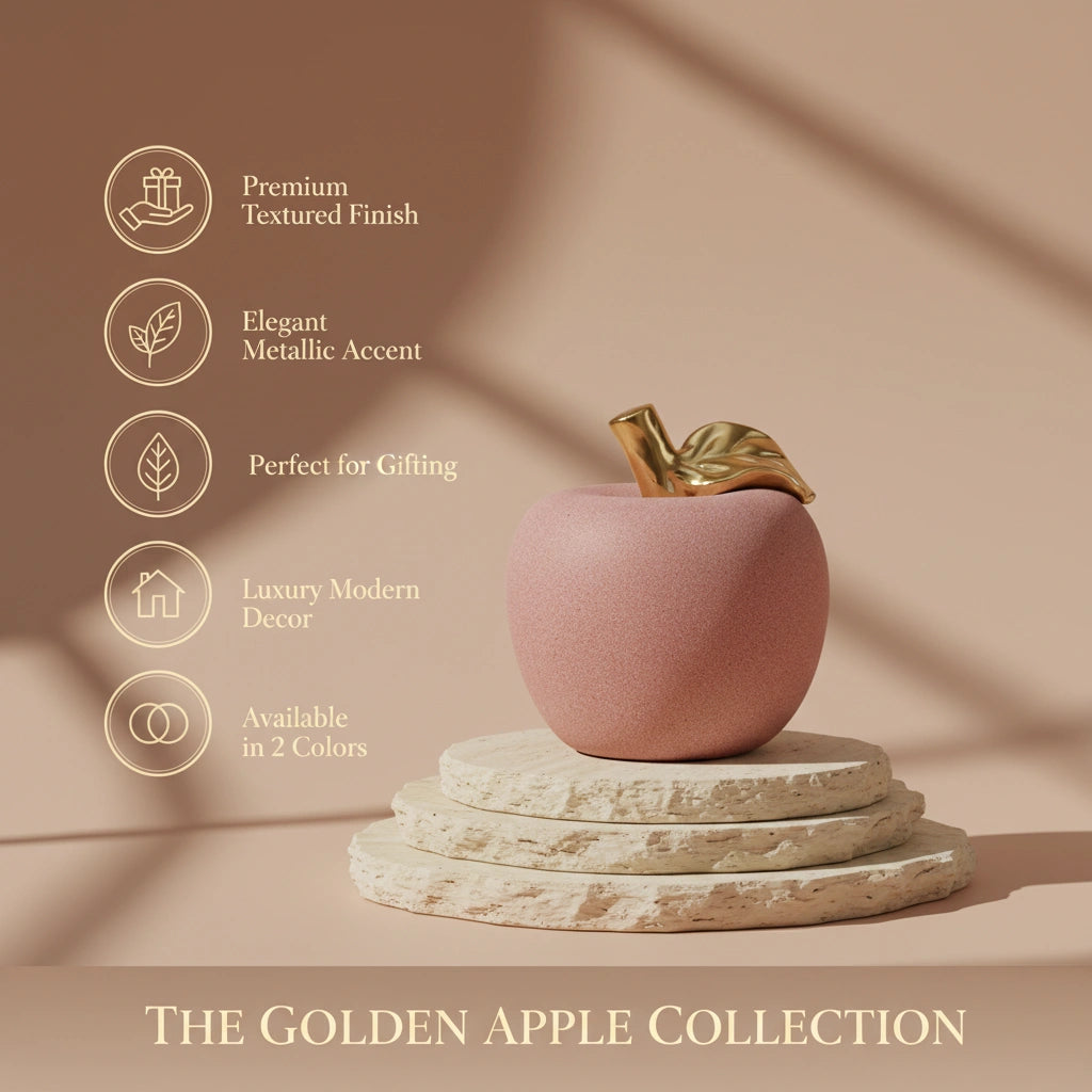 Blush Gold Luxe Apple Sculpture