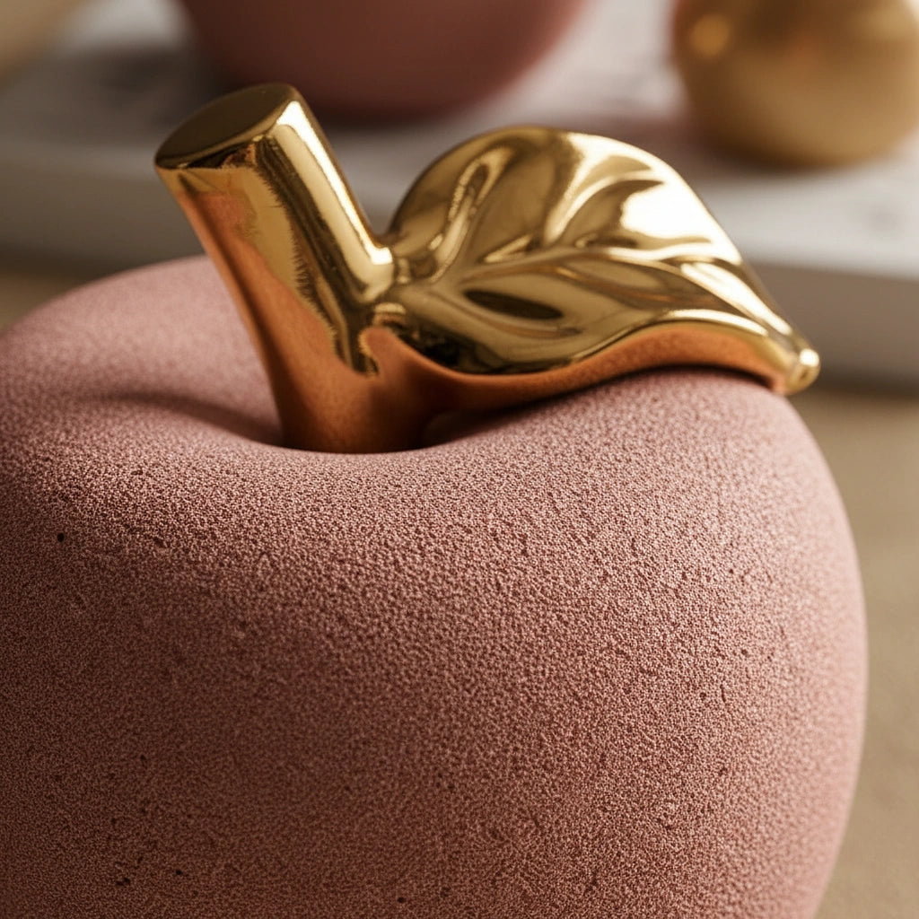 Blush Gold Luxe Apple Sculpture