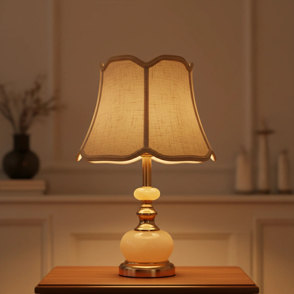 Elegant Vintage Table Lamp with Marble Base