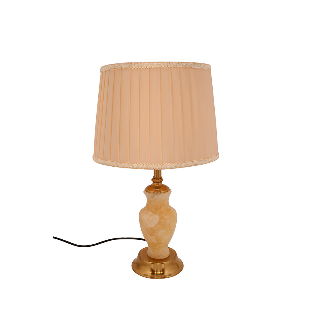 Table Lamp with Champagne Shade & Onyx Base