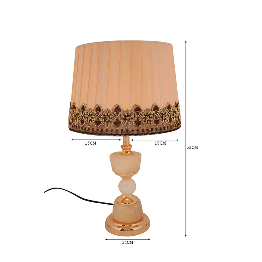 Baroque Ornate Table Lamp with Marble Column