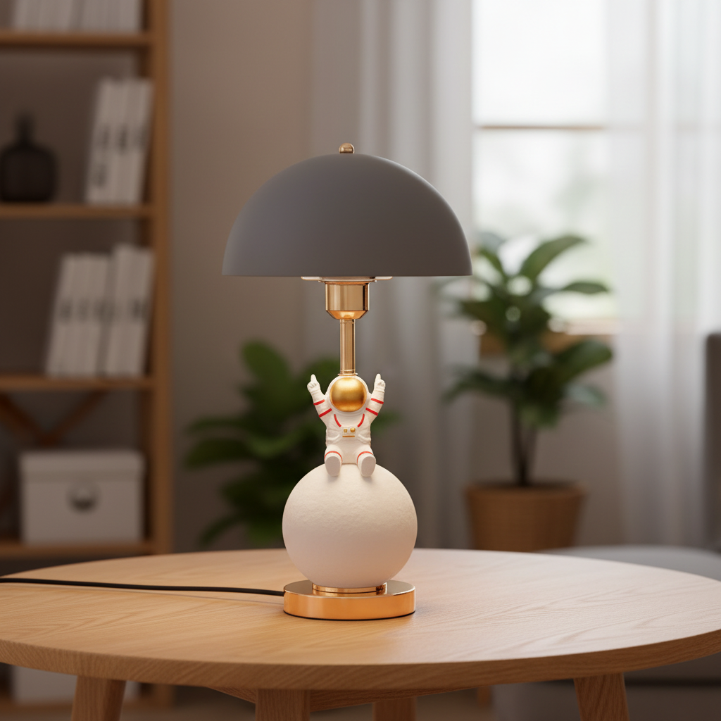 Astronaut Table Lamp with Dome Shade