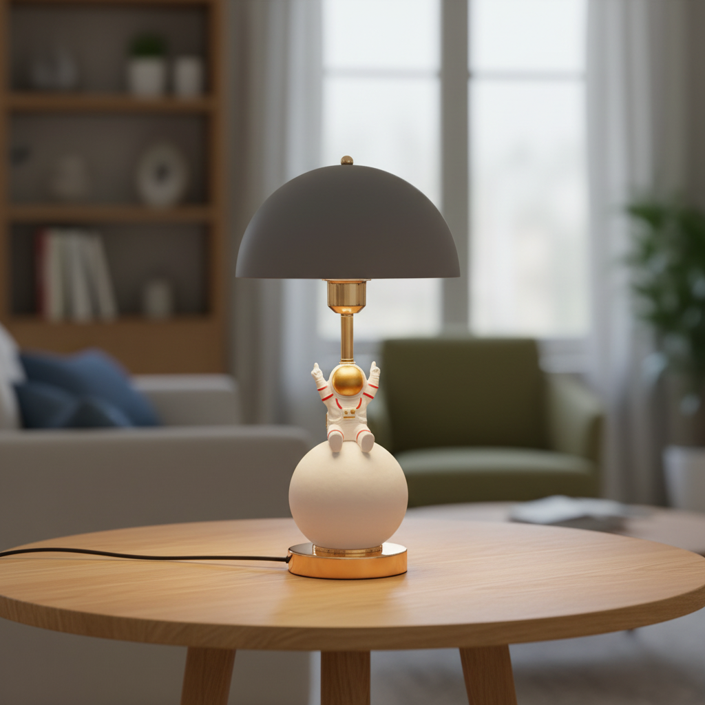 Astronaut Table Lamp with Dome Shade