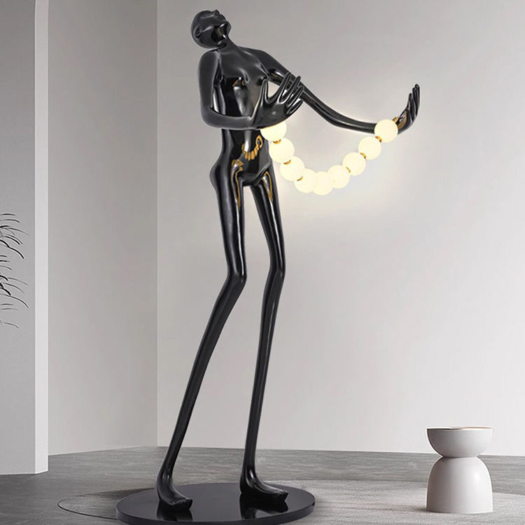 Noir Orbit Sculpture Floor Lamp
