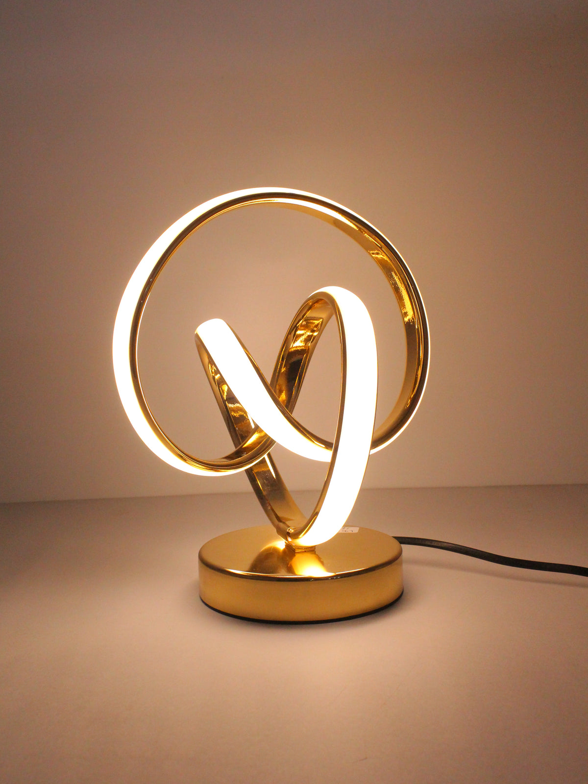 Modern Abstract Loop LED Table Lamp in Gold Finish – 22 CM