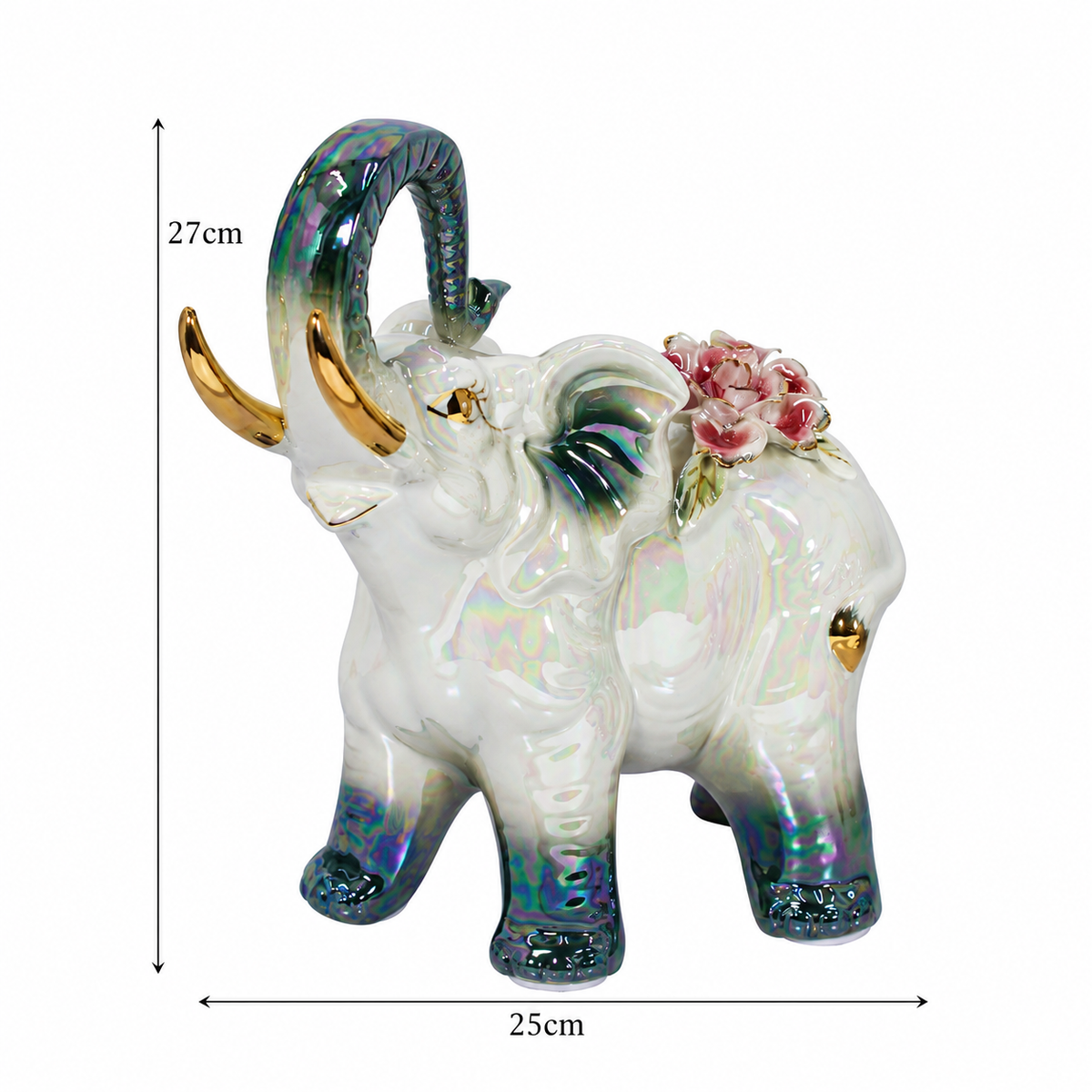 Pearlescent Ceramic Elephant
