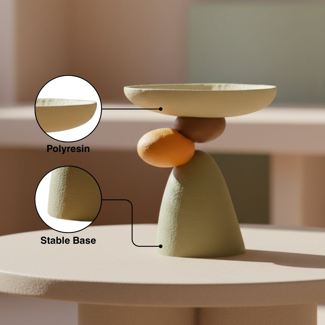 Scandinavian Resin Side Table – Round Stone Design