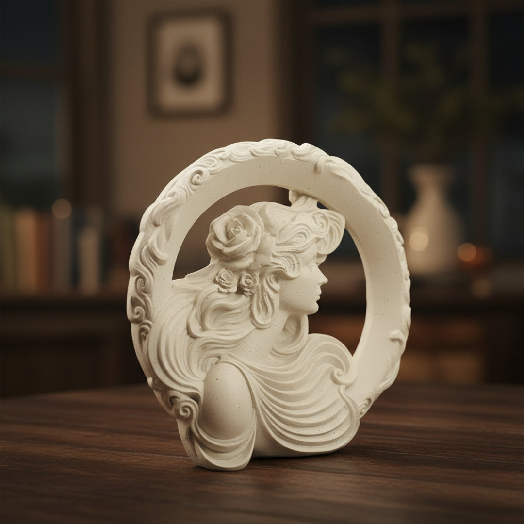 Art Nouveau Female Profile Sculpture