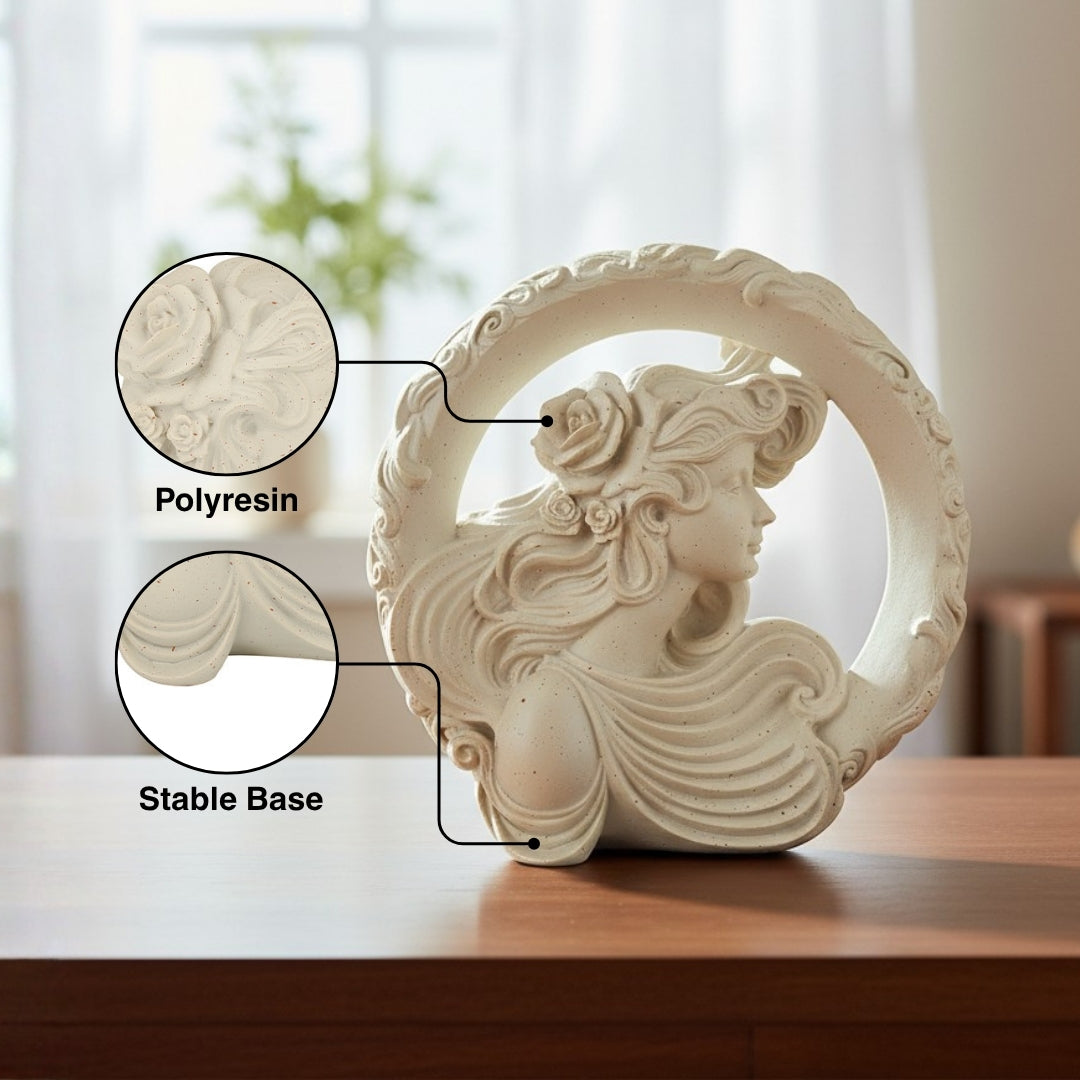 Art Nouveau Female Profile Sculpture