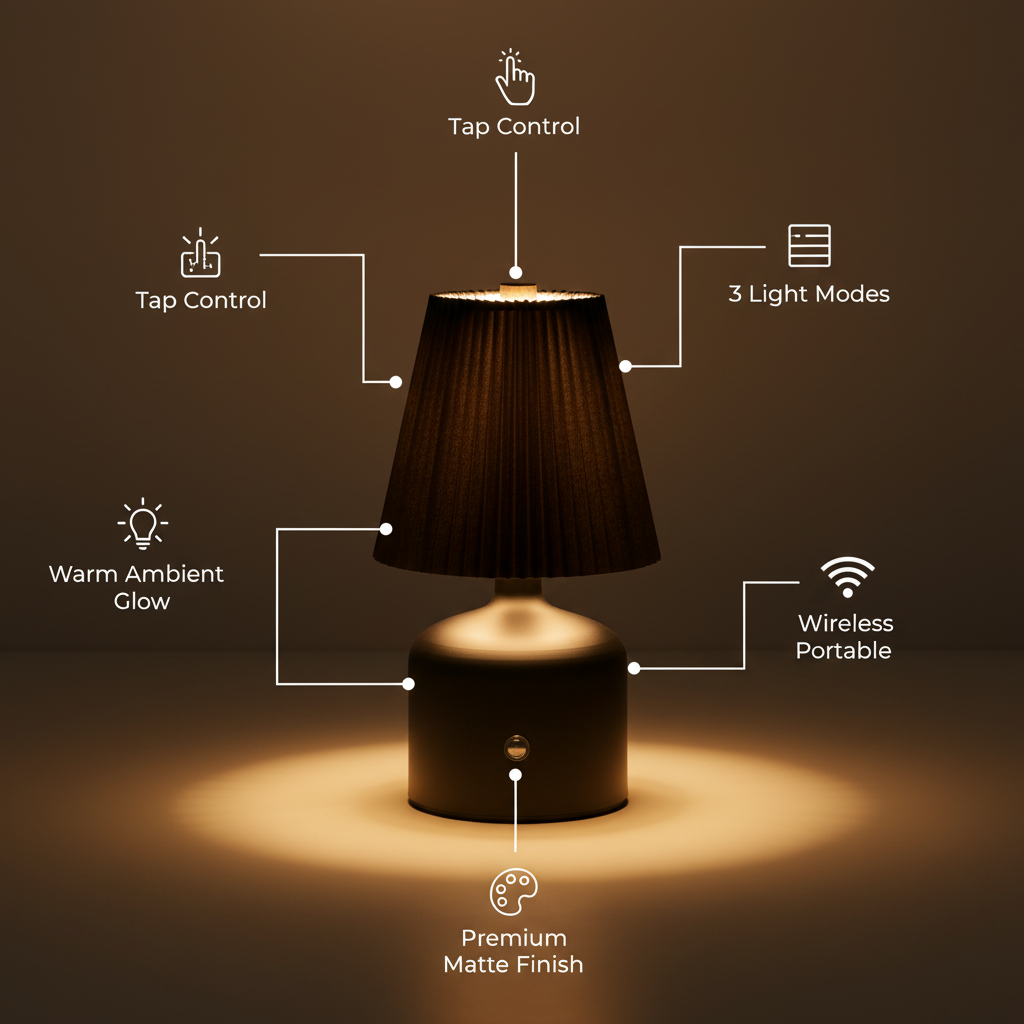 AuraGlow Black Tap Lamp