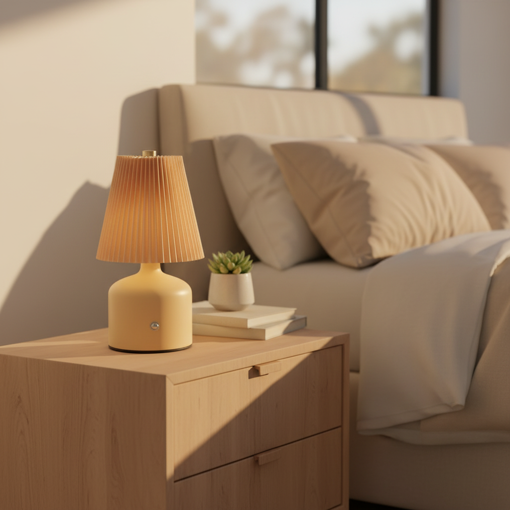 AuraGlow Pleated Touch Tap Lamp