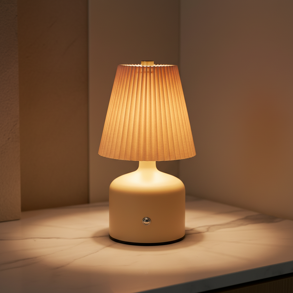 AuraGlow Pleated Touch Tap Lamp