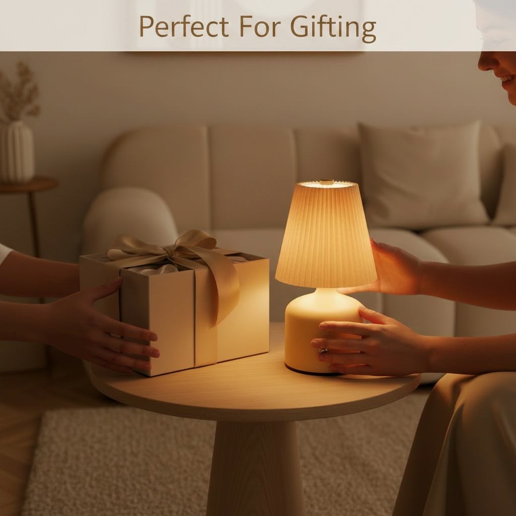 AuraGlow Pleated Touch Tap Lamp