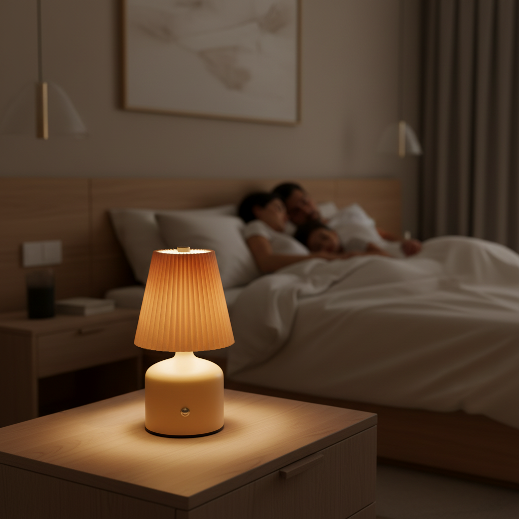 AuraGlow Pleated Touch Tap Lamp