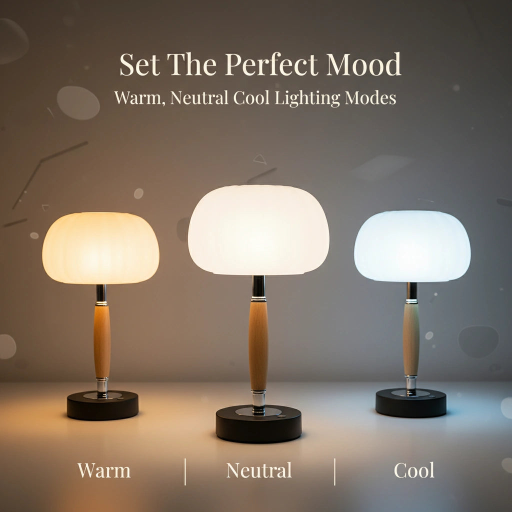 LumiTouch Cordless Mushroom Tap Lamp