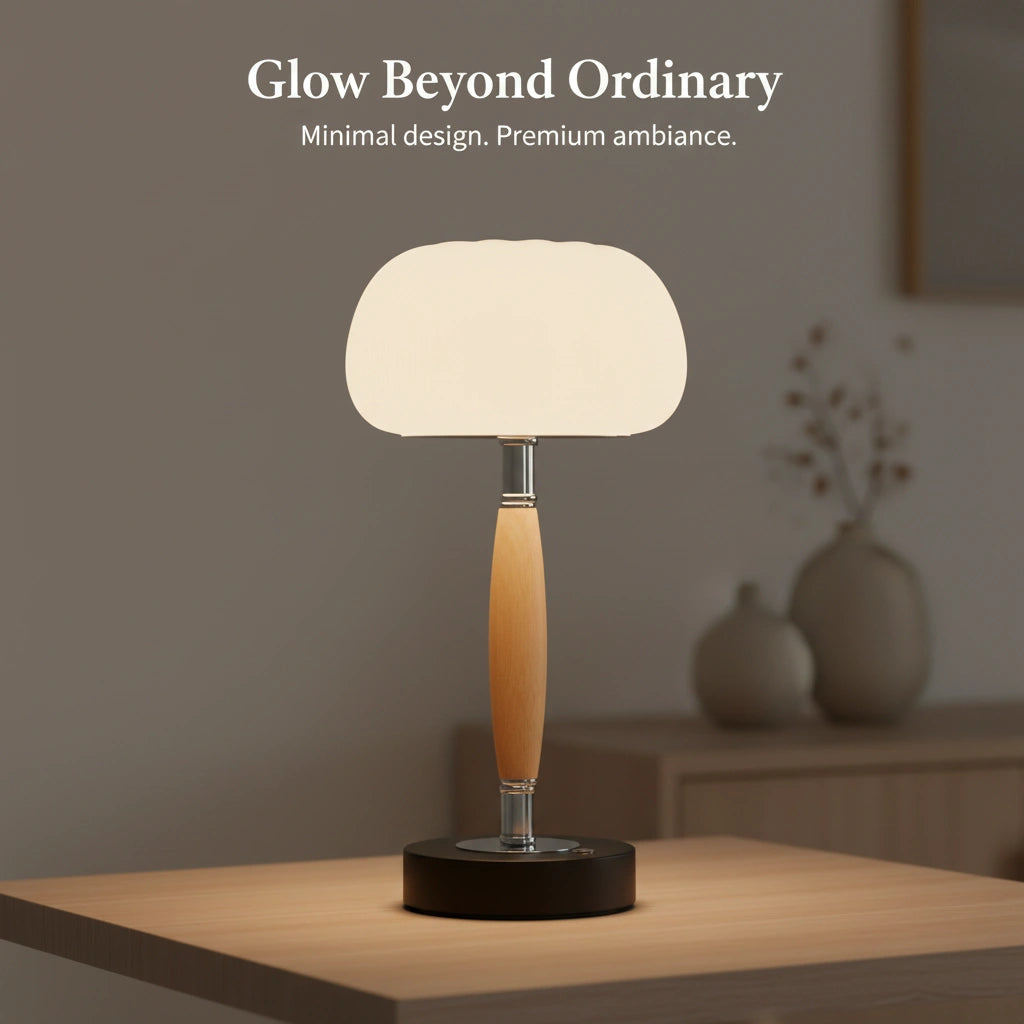 LumiTouch Cordless Mushroom Tap Lamp
