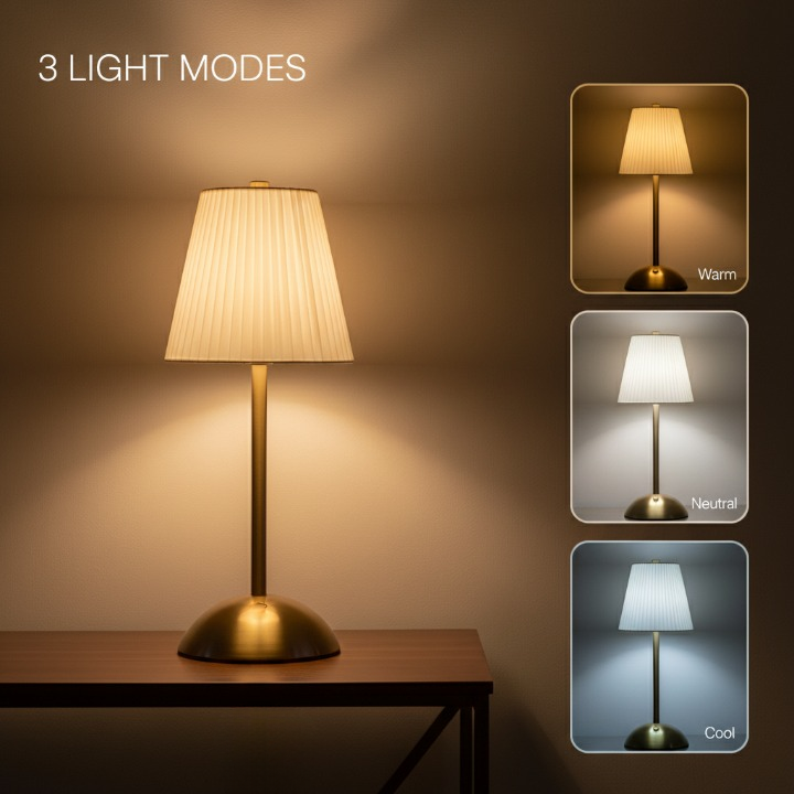 LuxeGlow Tap Lamp – Classic Cream Edition