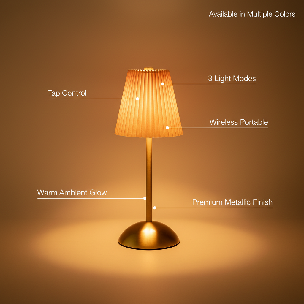 LuxeGlow Tap Lamp – Soft Orange Edition
