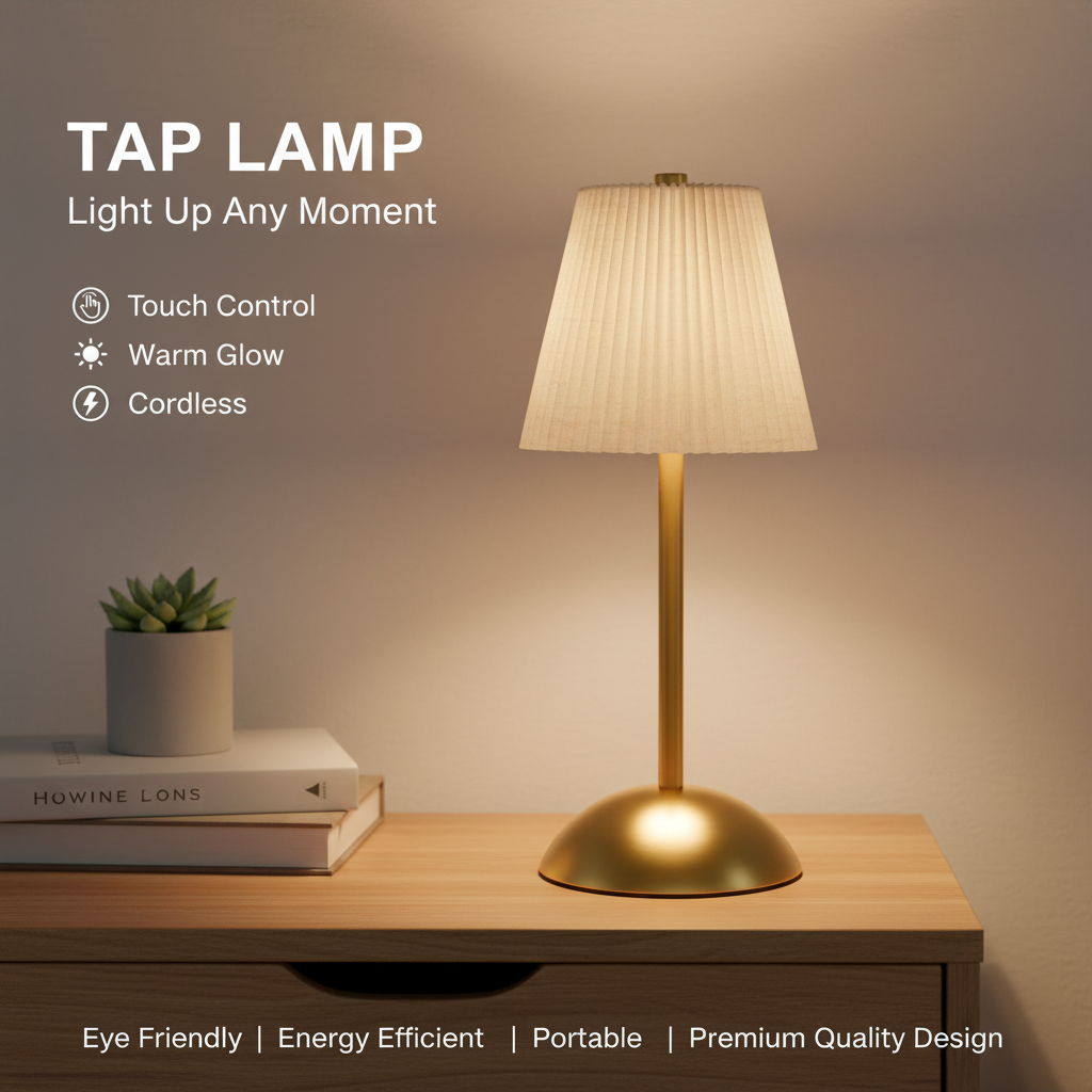 LuxeGlow Tap Lamp – Cream Speckled Edition