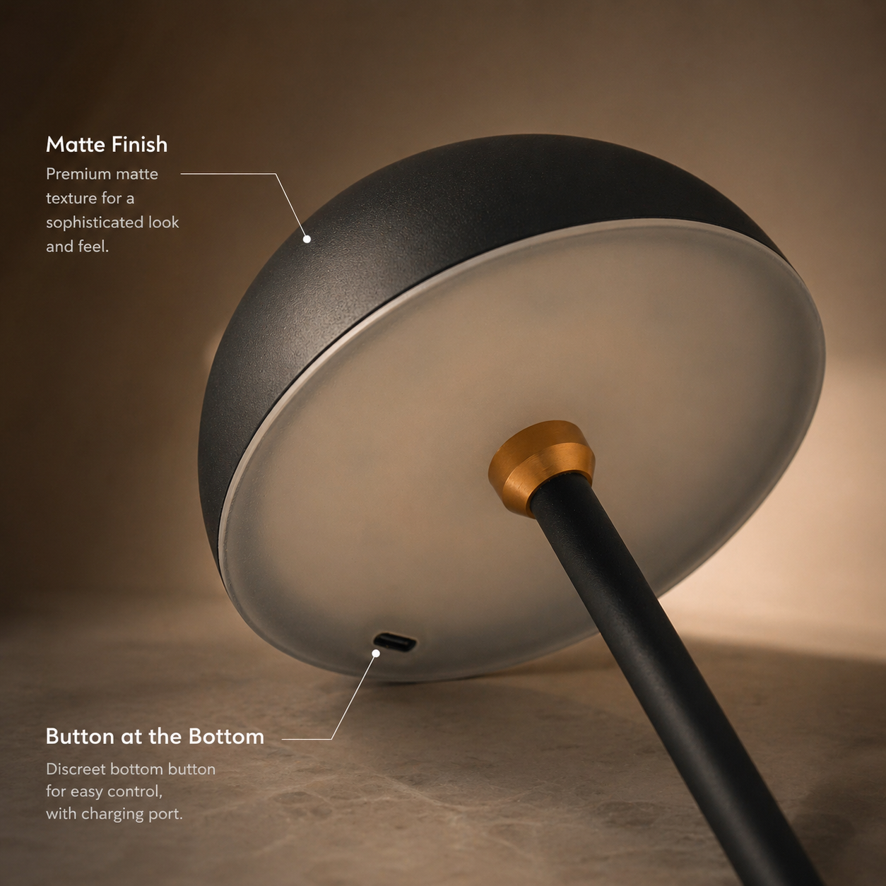 Aura Dome Lamp – Midnight Black
