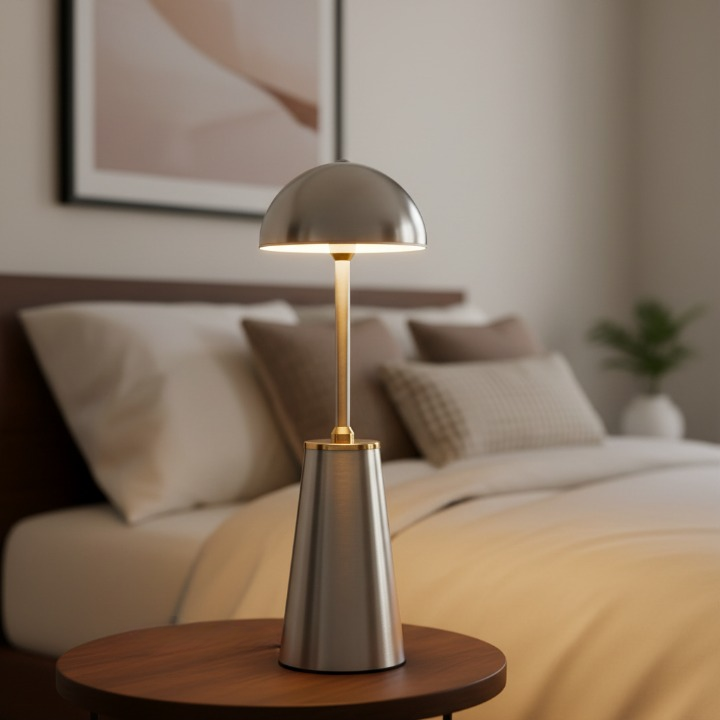 Aura Dome Lamp – Brushed Silver