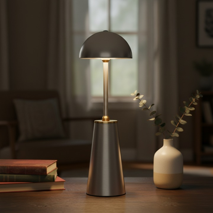 Aura Dome Lamp – Brushed Silver