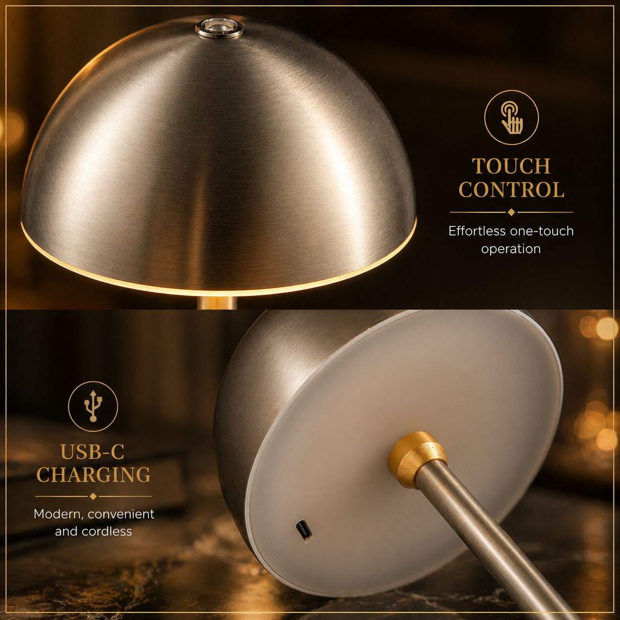 Aura Dome Lamp – Brushed Silver