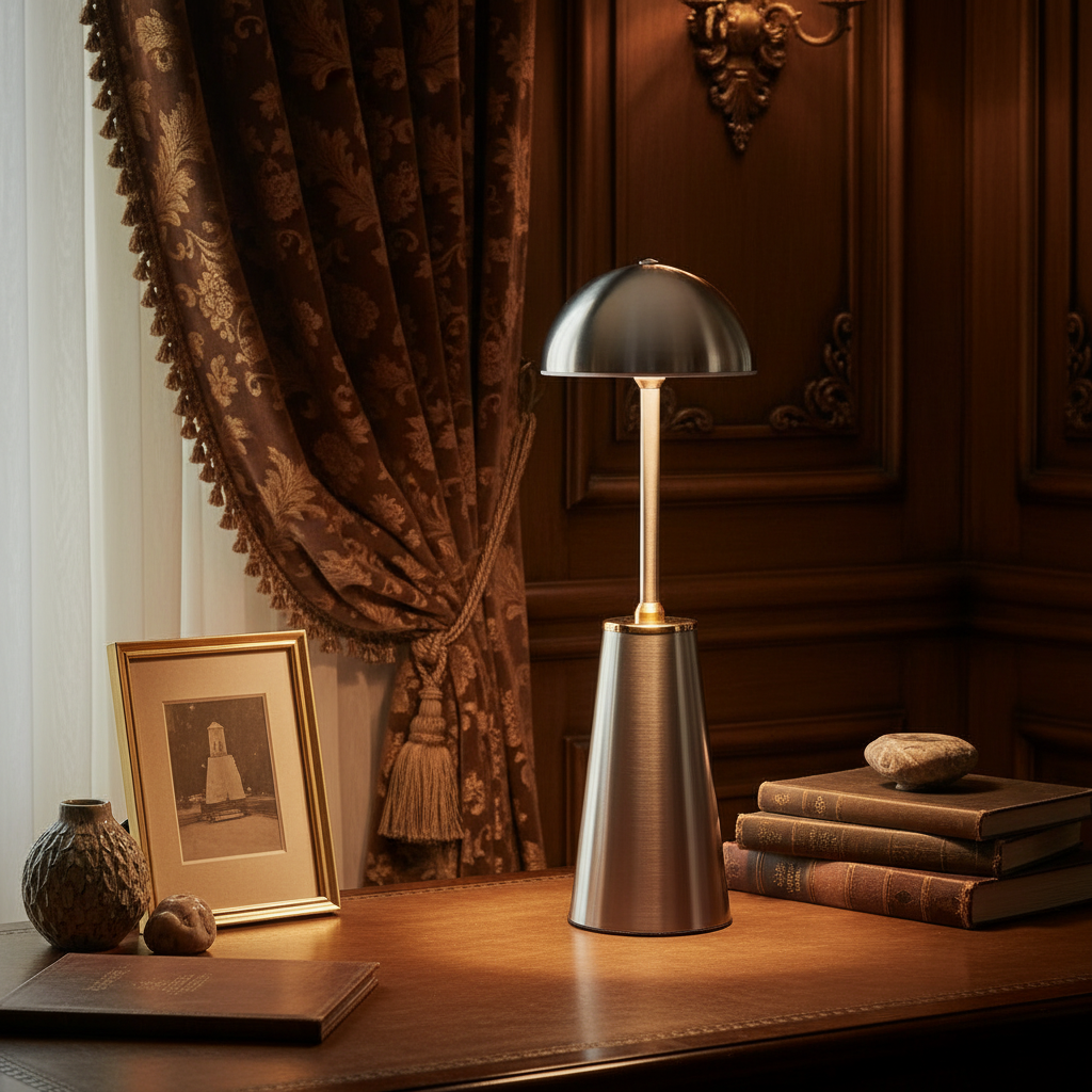 Aura Dome Lamp – Brushed Silver