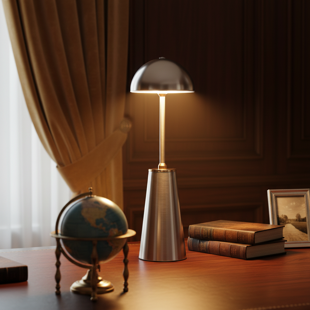 Aura Dome Lamp – Brushed Silver
