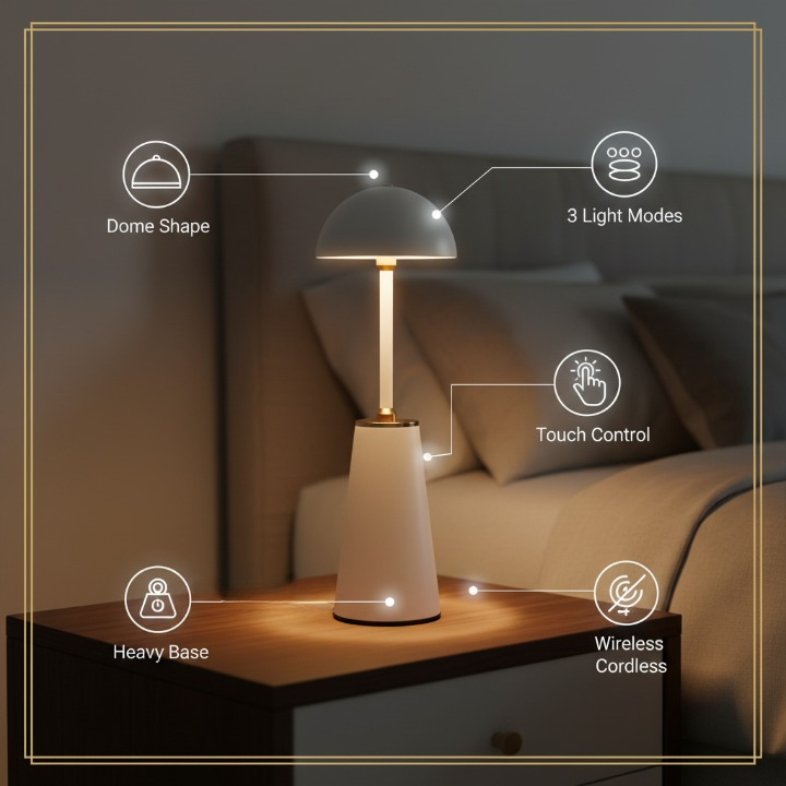 Aura Dome Lamp – Ivory White
