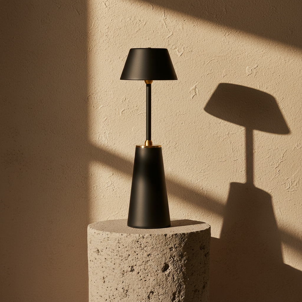 Cordless Black Touch Lamp – Minimalist Ambient