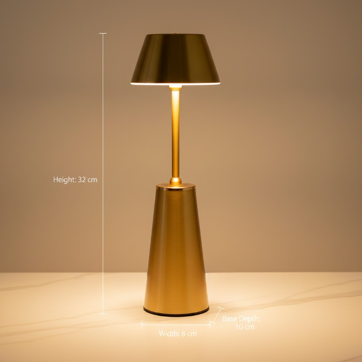 Luxury Gold Metallic Tap Lamp – Warm Ambient Touch Light