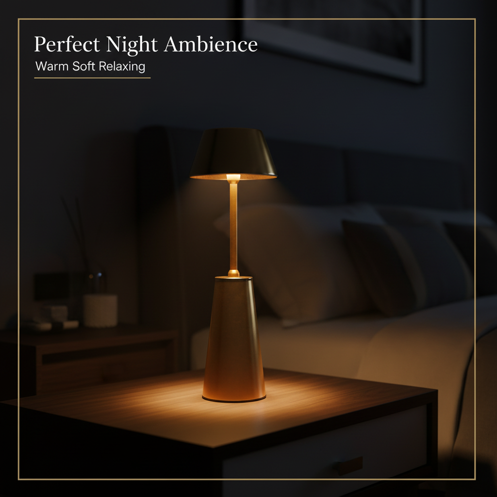 Luxury Gold Metallic Tap Lamp – Warm Ambient Touch Light