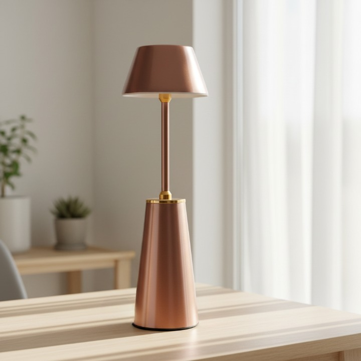 Elegant Rose Gold Tap Lamp – Soft Warm Ambient Lighting