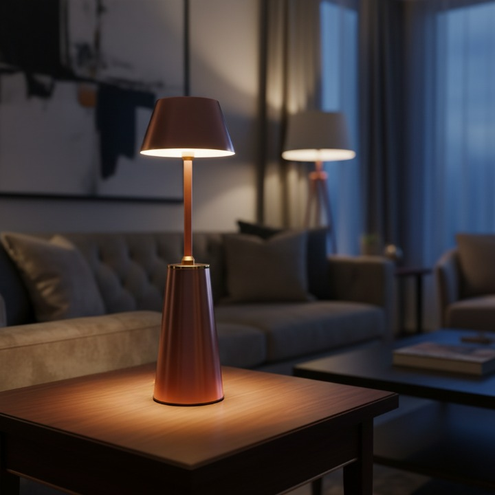Elegant Rose Gold Tap Lamp – Soft Warm Ambient Lighting